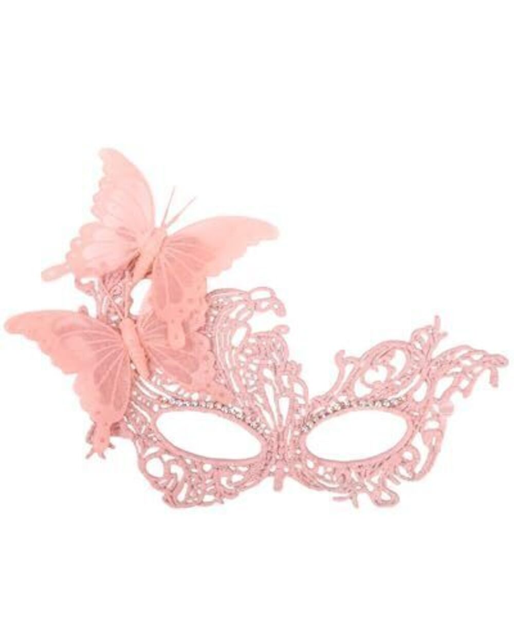 9728 Pink Masquerade Mask - Glitter Butterfly Eyemask Lady Couples